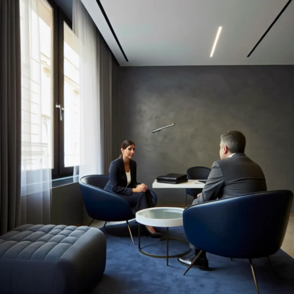 Private client consultation meeting