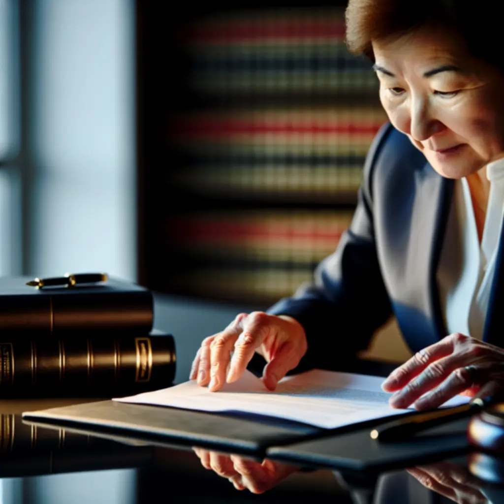 Attorney analyzing legal documents with forensic precision